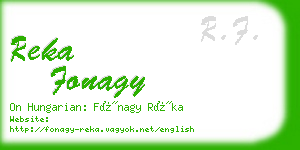 reka fonagy business card